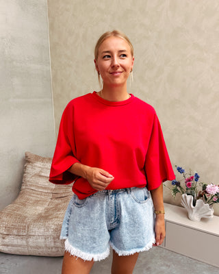 SASCHA SWEAT TEE - RED