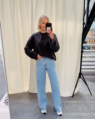 CASUAL CLUB STRIPED LONGSLEEVE - MARINE/BROWN - By Lenz