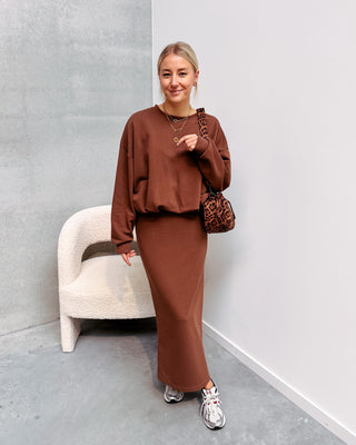 NIKKI BALLOON SWEATER - BROWN - By Lenz