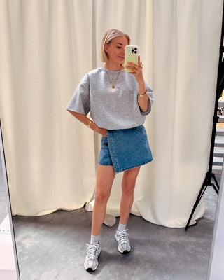 JADENE DENIM SKORT - MID BLUE - By Lenz