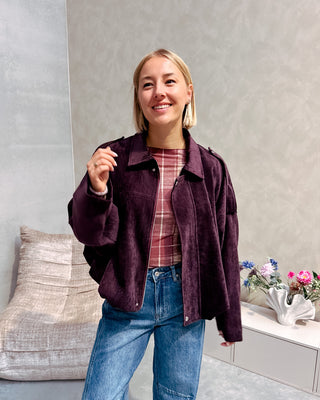 VICTORIEN VELVET JACKET - BURGUNDY - By Lenz