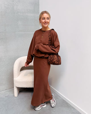 NIKKI BALLOON SWEATER - BROWN - By Lenz