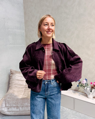 VICTORIEN VELVET JACKET - BURGUNDY - By Lenz