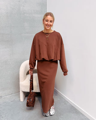 NIKKI BALLOON SWEATER - BROWN - By Lenz