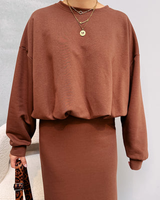 NIKKI BALLOON SWEATER - BROWN - By Lenz