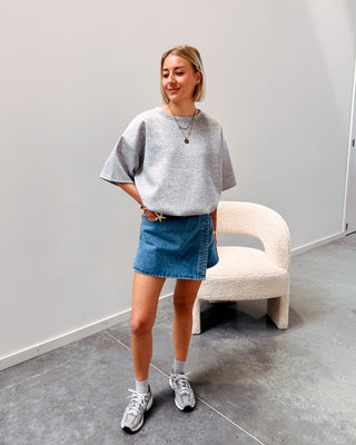 JADENE DENIM SKORT - MID BLUE - By Lenz