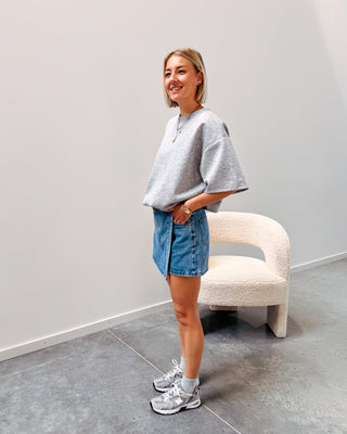 JADENE DENIM SKORT - MID BLUE - By Lenz