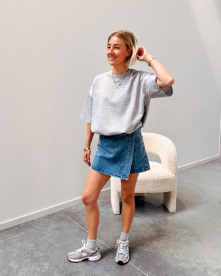 JADENE DENIM SKORT - MID BLUE - By Lenz