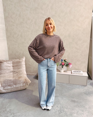 CASUAL CLUB STRIPED LONGSLEEVE - CHOCO/CREAM - By Lenz