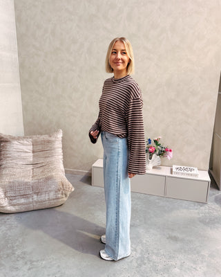 CASUAL CLUB STRIPED LONGSLEEVE - CHOCO/CREAM - By Lenz