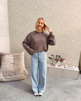 CASUAL CLUB STRIPED LONGSLEEVE - CHOCO/CREAM - By Lenz