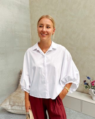 PETRA PUFF BLOUSE - WHITE