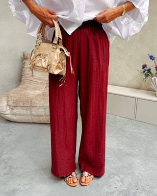 AIRY TROUSERS - BURGUNDY