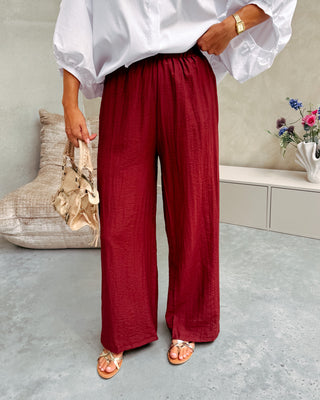 AIRY TROUSERS - BURGUNDY