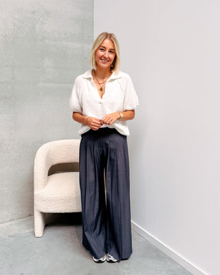 LIMA SHORT SLEEVE KNIT - CREAM - By Lenz