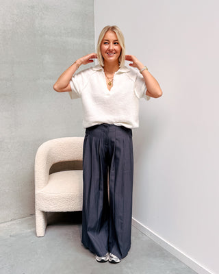 LIMA SHORT SLEEVE KNIT - CREAM - By Lenz