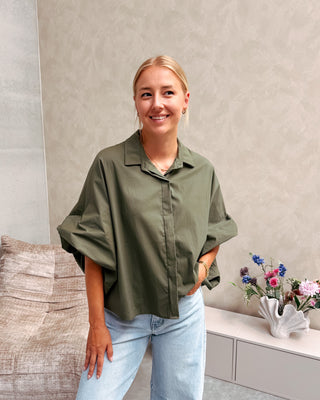 PETRA PUFF BLOUSE - KAKI