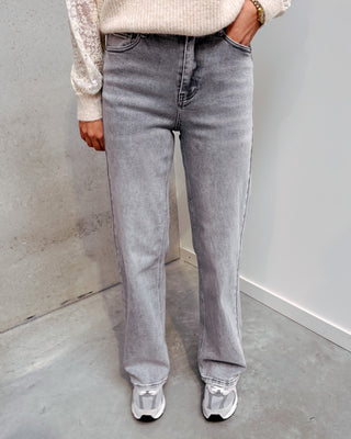 ANNA STRAIGHT JEANS - LIGHT GREY