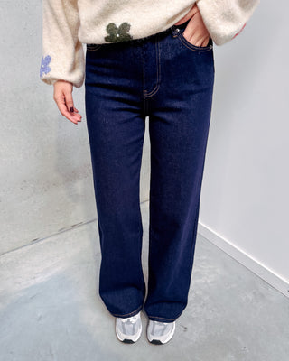 NETTE NAVY BLUE DAD JEANS