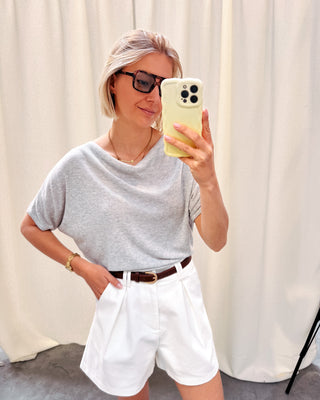 LIEKE TRICOT TEE - GREY - By Lenz