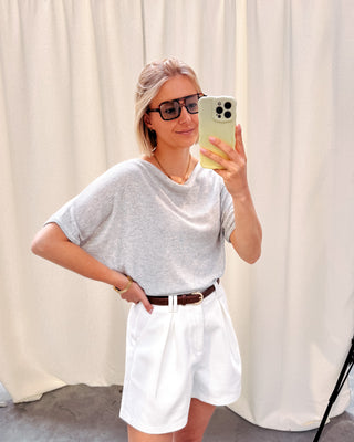 LIEKE TRICOT TEE - GREY - By Lenz