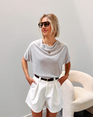LIEKE TRICOT TEE - GREY - By Lenz