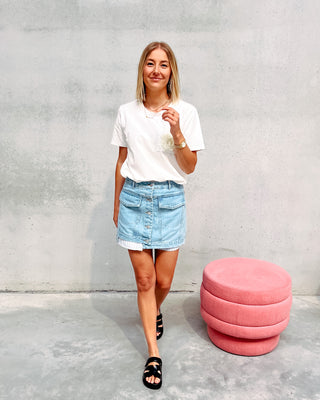 BELLE BUTTON DENIM SKIRT - By Lenz