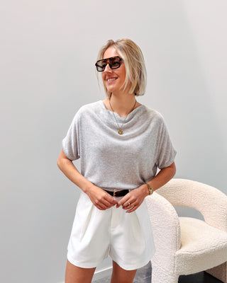 LIEKE TRICOT TEE - GREY - By Lenz