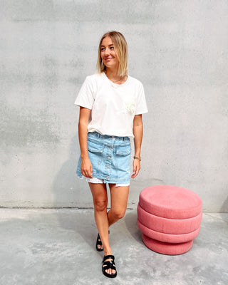 BELLE BUTTON DENIM SKIRT - By Lenz