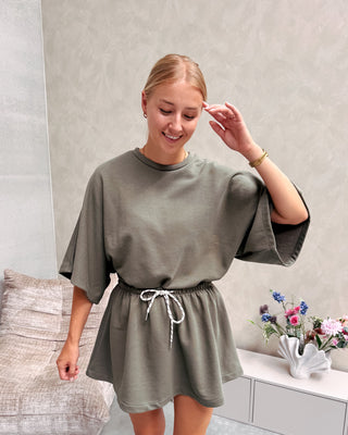 SASCHA SWEAT SKIRT - KAKI