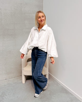 TARA STATEMENT BLOUSE - WHITE - By Lenz