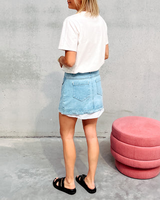 BELLE BUTTON DENIM SKIRT - By Lenz