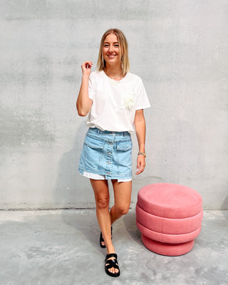 BELLE BUTTON DENIM SKIRT - By Lenz