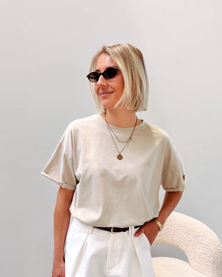 ALBA TEE - BEIGE - By Lenz