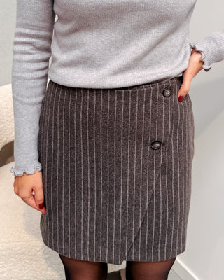 MOLLY SKIRT - GREY STRIPE - By Lenz