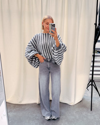 SNUGGLE STRIPES KNIT - GREY - By Lenz