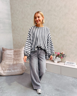 SNUGGLE STRIPES KNIT - GREY - By Lenz