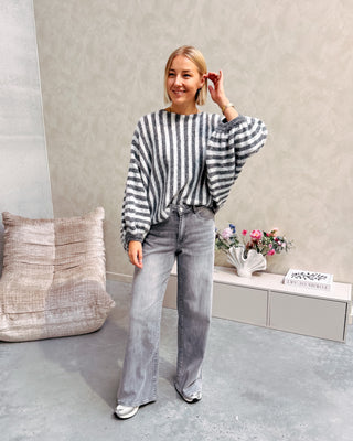 SNUGGLE STRIPES KNIT - GREY - By Lenz