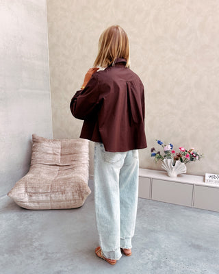 ZETA STRASS BLOUSE - BROWN