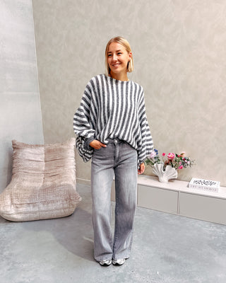 SNUGGLE STRIPES KNIT - GREY - By Lenz