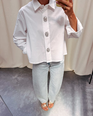 ZETA STRASS BLOUSE - WHITE