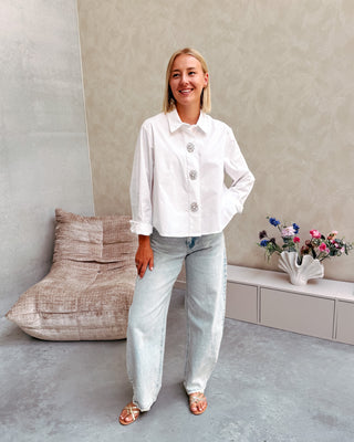 ZETA STRASS BLOUSE - WHITE