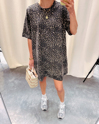 CHARLENE DENIM DRESS - LEOPARD - By Lenz