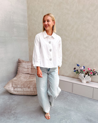 ZETA STRASS BLOUSE - WHITE