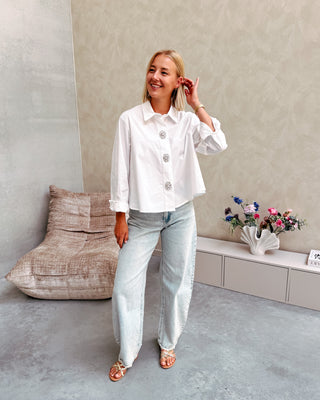 ZETA STRASS BLOUSE - WHITE