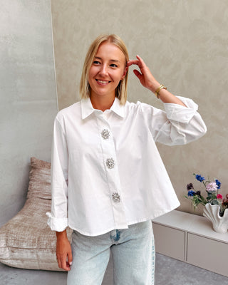 ZETA STRASS BLOUSE - WHITE
