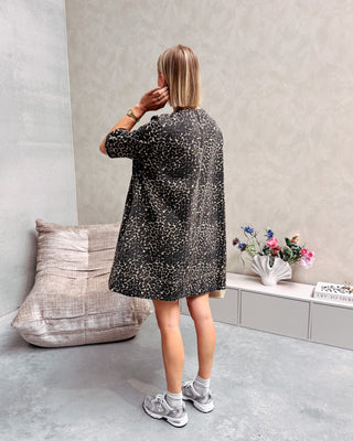 CHARLENE DENIM DRESS - LEOPARD - By Lenz