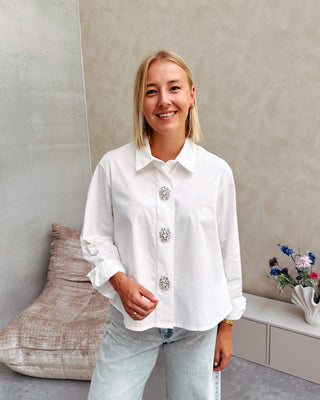 ZETA STRASS BLOUSE - WHITE