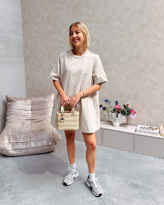 CHARLENE DENIM DRESS - CREAM - By Lenz