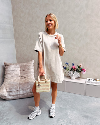 CHARLENE DENIM DRESS - CREAM - By Lenz